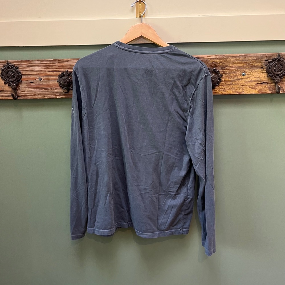 Ecoalf Recycled Cotton Long Sleeve T-Shirt Blue Grey Size M No Planet B Graphic